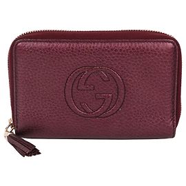Gucci Soho Burgundy Tassel Women's Medium Wallet