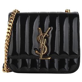 Saint Laurent Borsa Vicky Small in vernice trapuntata