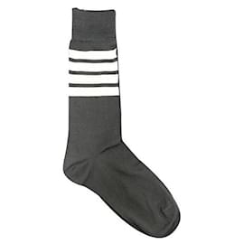 Thom Browne Calcetines de media pierna ligeros de algodón Gris oscuro
