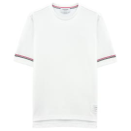 Oversized Kurzarm-T-Shirt aus Baumwolle im Rugby-Stil - Thom Browne