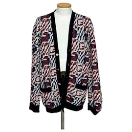 Logo-Linen-Jacquard-Cardigan - Gucci