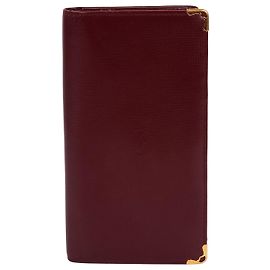 Cartier Langer Damenportemonnaie aus burgunderrotem Leder mit Logo