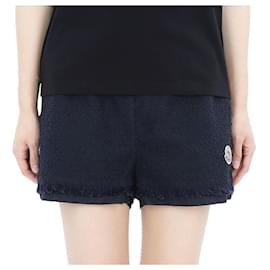 Short de algodón con parche de logotipo Moncler para mujer (Navy)