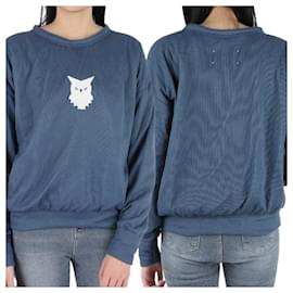 Maison Martin Margiela Owl Rundhals-Sweatshirt (Blau)