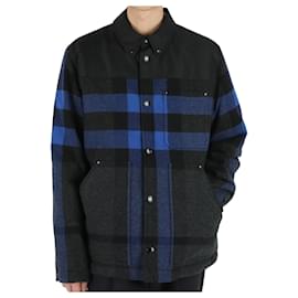 Burberry Surcamicia a quadri oversize da uomo (Nero/Blu)