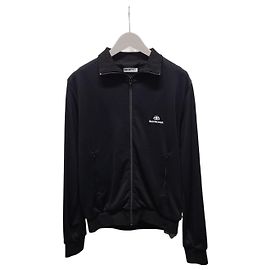 Balenciaga Chaqueta con cremallera para mujer con logotipo BB bordado negro