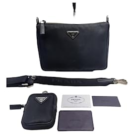 Borsa a tracolla in Re-Nylon e pelle Saffiano - Prada