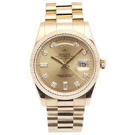 Rolex Orologio Day-Date in oro da uomo Original con diamanti a dieci punti