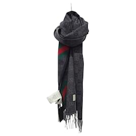 Sciarpa in lana GG Web Niki Black Charcoal - Gucci