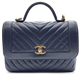 Chanel Bolsa de mão e de ombro com corrente Chevron