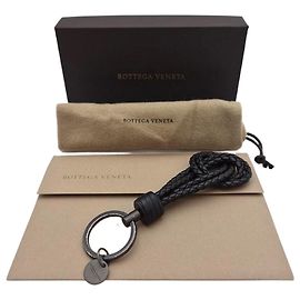 Bottega Veneta Intrecciato Keyring Black