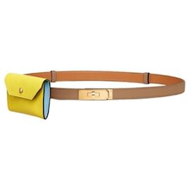 Cintura Kelly Pocket Eteop da donna con fibbia dorata - Hermès