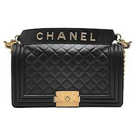 Chanel Borsa Boy con manico superiore in agnello Taglia Medium