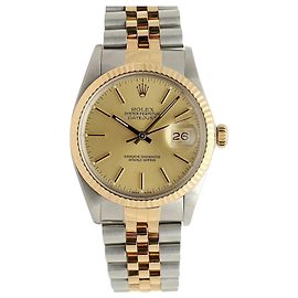 Rolex Orologio combinato da uomo Datejust con indice oro champagne