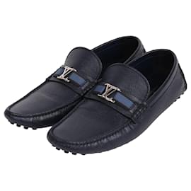 Mocasines de cuero azul marino para hombre - Louis Vuitton