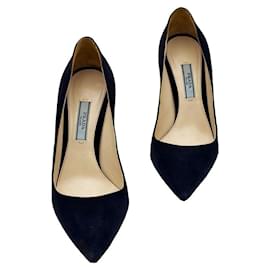 Stilettos de ante azul noche - Prada