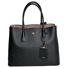 Saffiano Quir Double Tote Bag Large - Prada