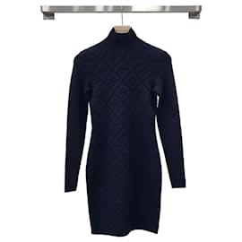 Mini-Kleid mit Stehkragen und Logo-Stickerei XS - Fendi