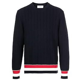 Jersey de punto con ribete a rayas Navy - Thom Browne