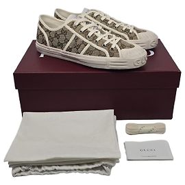 Gucci Sneaker aus Original GG Canvas Beige Ebenholz