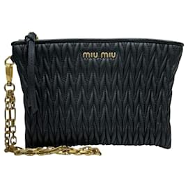 Miu Miu Pochette in pelle Nappa Matreasse Nero