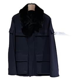 Dior Giacca in cashmere e shearling nera