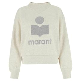 Moletom de Fleece MOBY Glitter Logo Ecru - Isabel Marant