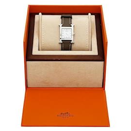 Hour Small Etoupe Quarz Stahl Uhr - Hermès