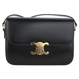 Céline Borsa a tracolla media Classic Triomphe in pelle di vitello lucida
