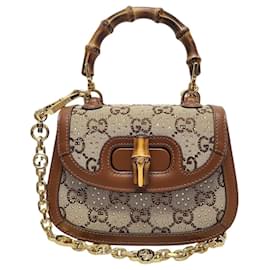 Mini-Handtasche mit Bambusgriff und Kristall - Gucci