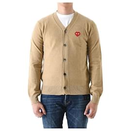 Invader Pixel Wappen Wolle Cardigan Camel AZ - Comme Des Garcons