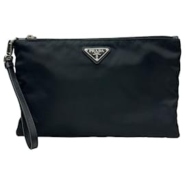 Pochette in pelle Saffiano Re-Nylon Nero - Prada