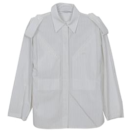 ETICHETTA DI CURA Taglia Camicia a Righe in Cotone Bianco - Givenchy