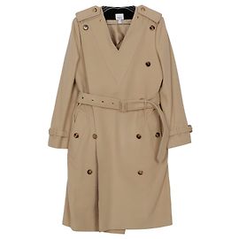 Burberry Doppelreihiger Cashmere-Mantel mit Gürtel Beige Größe