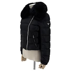 Giacca corta imbottita in nylon con logo triangle per donna - Prada