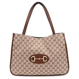 Bolso Tote y Bolso de Hombro en Lona Horsebit - Gucci