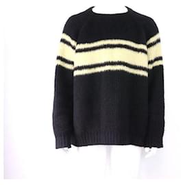 Oversized Strickpullover für Herren aus gebürsteter Baumwolle mit Streifen - Céline