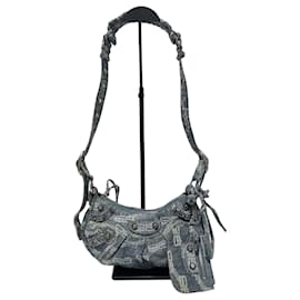 Balenciaga Bolso de hombro y bandolera Le Cagole en denim Monogram XS