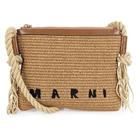Borsa a tracolla Marcel in rafia (Marrone) - Marni