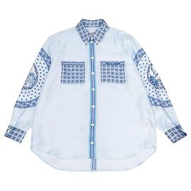 Burberry Camisa de seda para mujer IVANNA Corte oversize