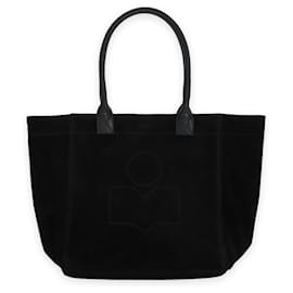 Isabel Marant Borsa Tote Yankee Small in scamosciato con logo (Total black)