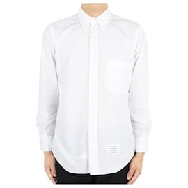 Camicia in popeline da uomo con tre strisce nascoste (Bianco) - Thom Browne