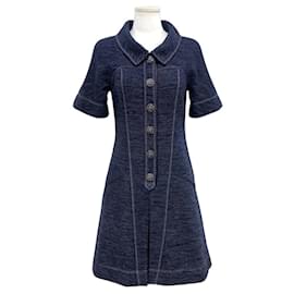 Tweed CC Button Short Sleeve Midi Dress - Chanel