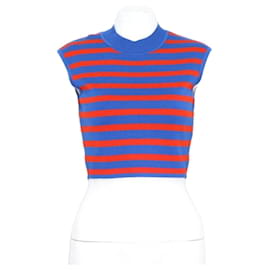Hermès Gestrickte Damen-Weste mit Streifen im Crop-Look