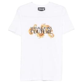 T-Shirt mit Baroque Wave Print - Versace