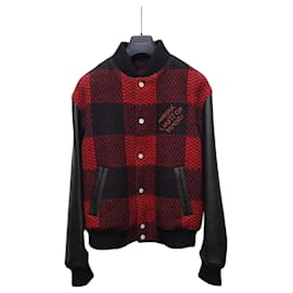 Louis Vuitton Giacca Bomber Varsity Damier Nero e Rosso