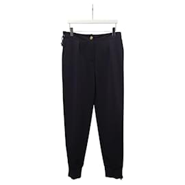 Louis Vuitton Pantalón Jogger Negro con Cremallera Dorada Lateral