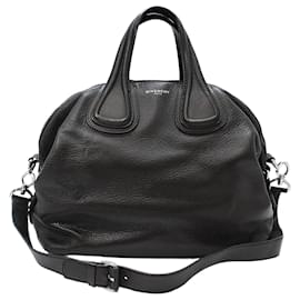 Borsa a tracolla New Nightingale in pelle nera con finiture argentate, taglia Medium - Givenchy
