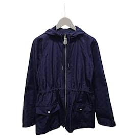 Louis Vuitton Kapuzenparka aus Monogramm-Taffeta in Navy