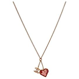 Collana CC Oro con Cuore Rosa - Chanel
